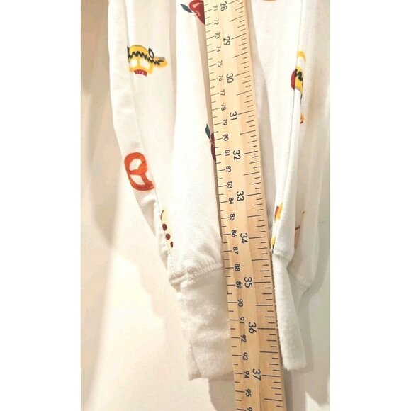 Kate Spade Apple Pretzel Car Pajamas 2 Piece Set XL Ivory Stretch Comfy - Picture 12 of 12